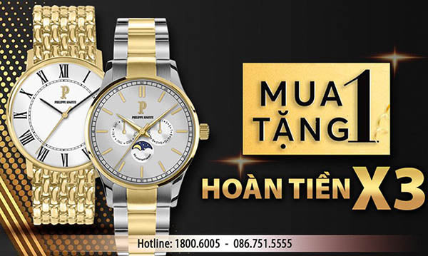 BST Đồng hồ Phillipe Auguste số mới nhất - Mua 1 tặng 1 - Hoàn tiền x3